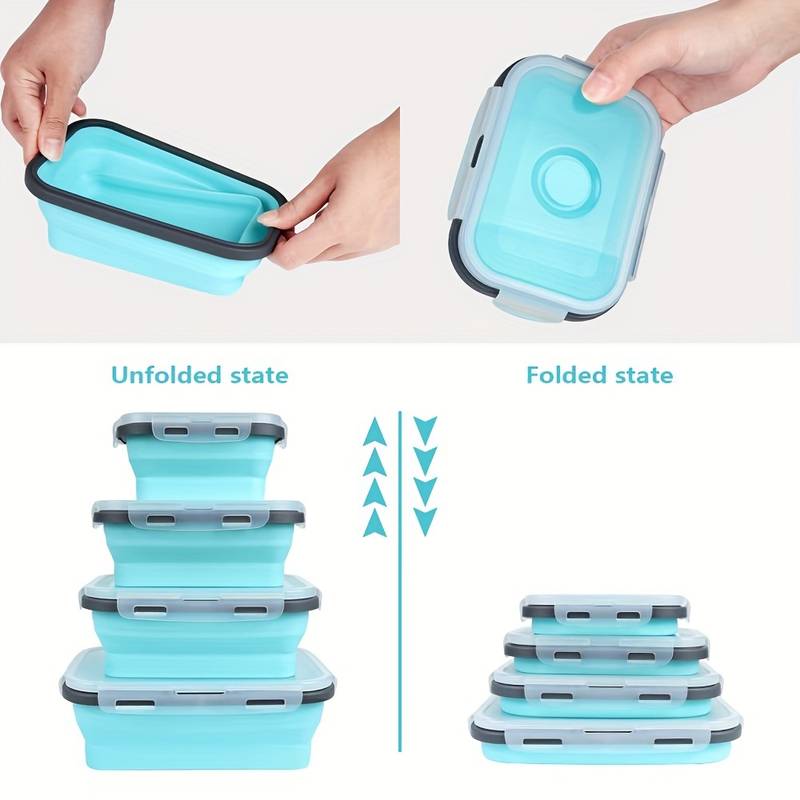 Silicone Microwave Safe Foldable Lunch Boxes