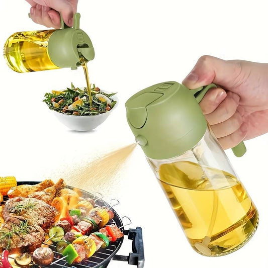 Premium 2-in-1 Glass Oil Dispenser And Spray Bottle