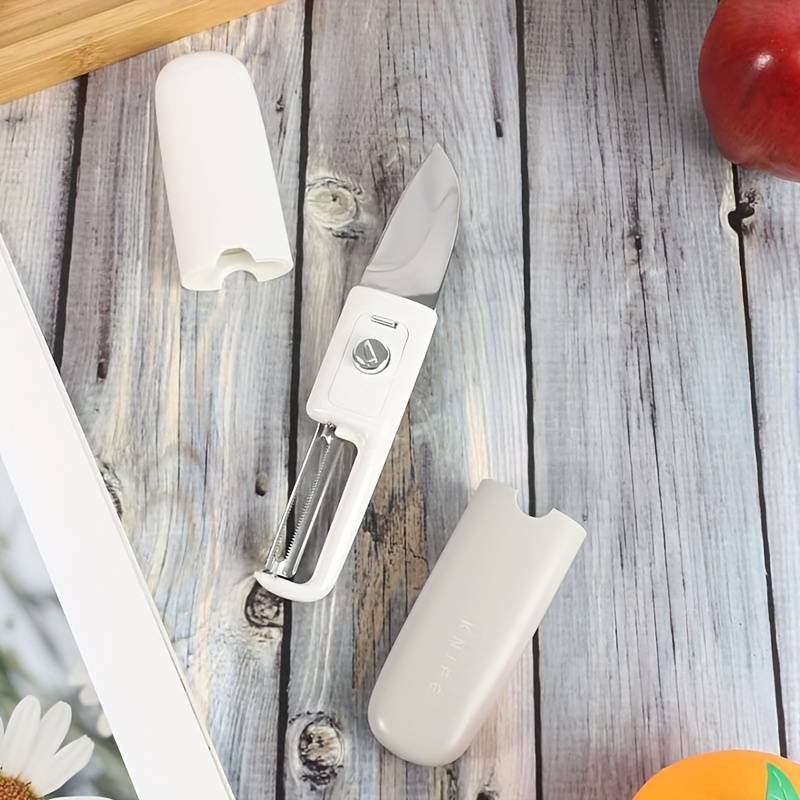 (Set of 2) 2 in 1 Stainless Steel Fruit Knife Multifunctional Peeler